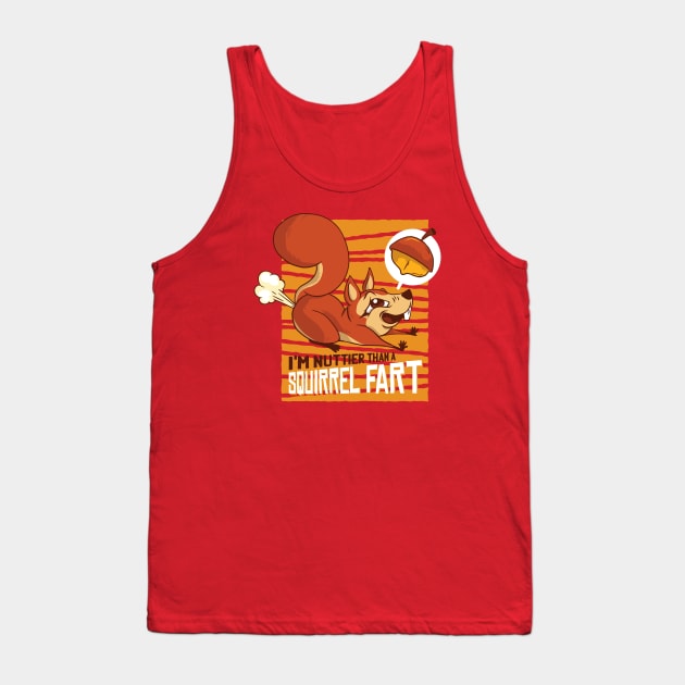 Squirrel Fart Funny Cartoon Graphic Design Tank Top by CoolArts